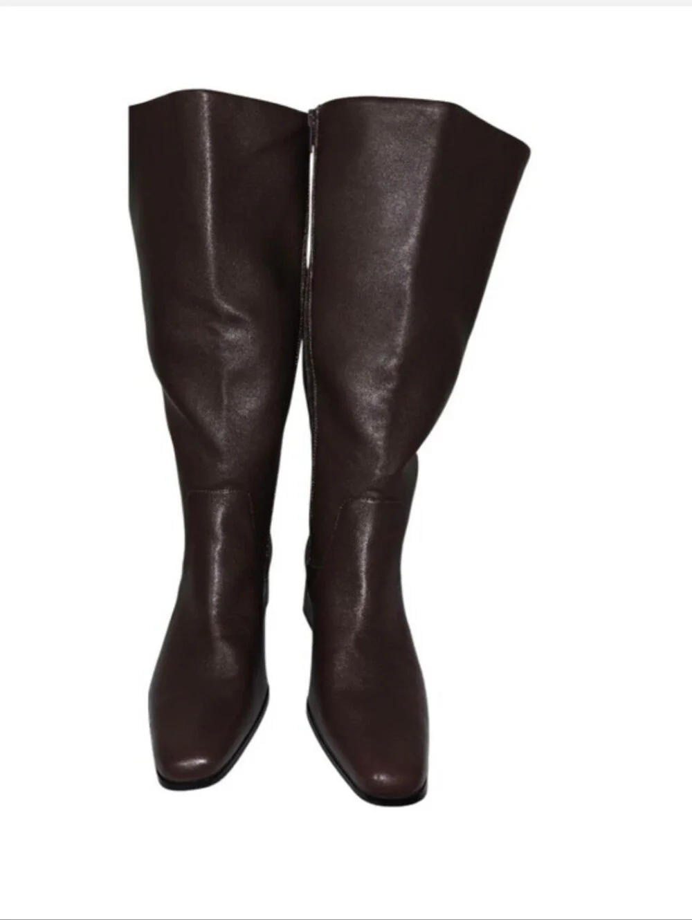 Tall Block Heel Knee Boots in Dark Brown